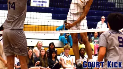 Amahdrion Bradshaw hits the ball to North Kansas City’s side